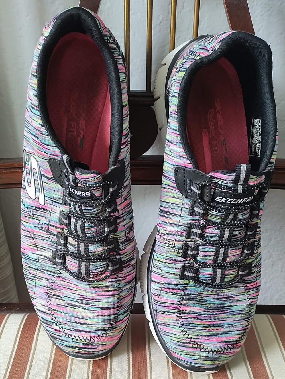 Skechers Multicolor Slip-On Athletic Sneakers with Pink Insole